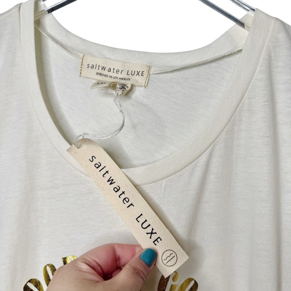 NEW Saltwater Luxe Cream Good As Gold Women’s Muscle Tank Sz 2X - Picture 2 of 9